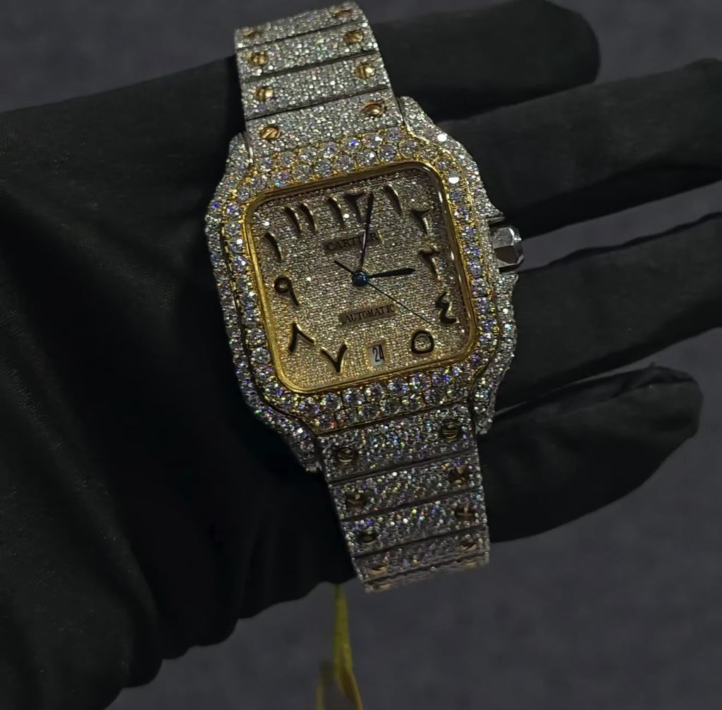 Cartier Santos Full Diamond Moissanite
